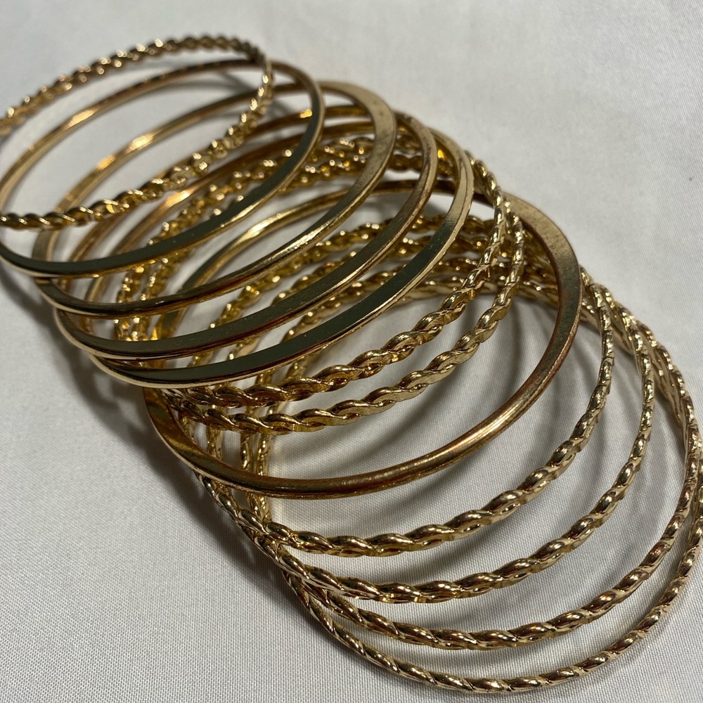 Elegant Gold Bangle Set